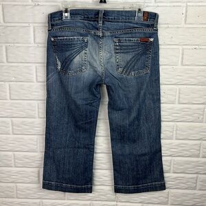 7 FOR ALL MANKIND CROP DOJO DENIM JEANS MID RISE STRAIGHT LEG SZ 29 made in USA